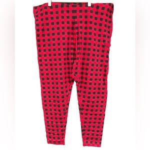 OLD NAVY Hi Rise Ankle Leggings Red Buffalo Check Size XXL